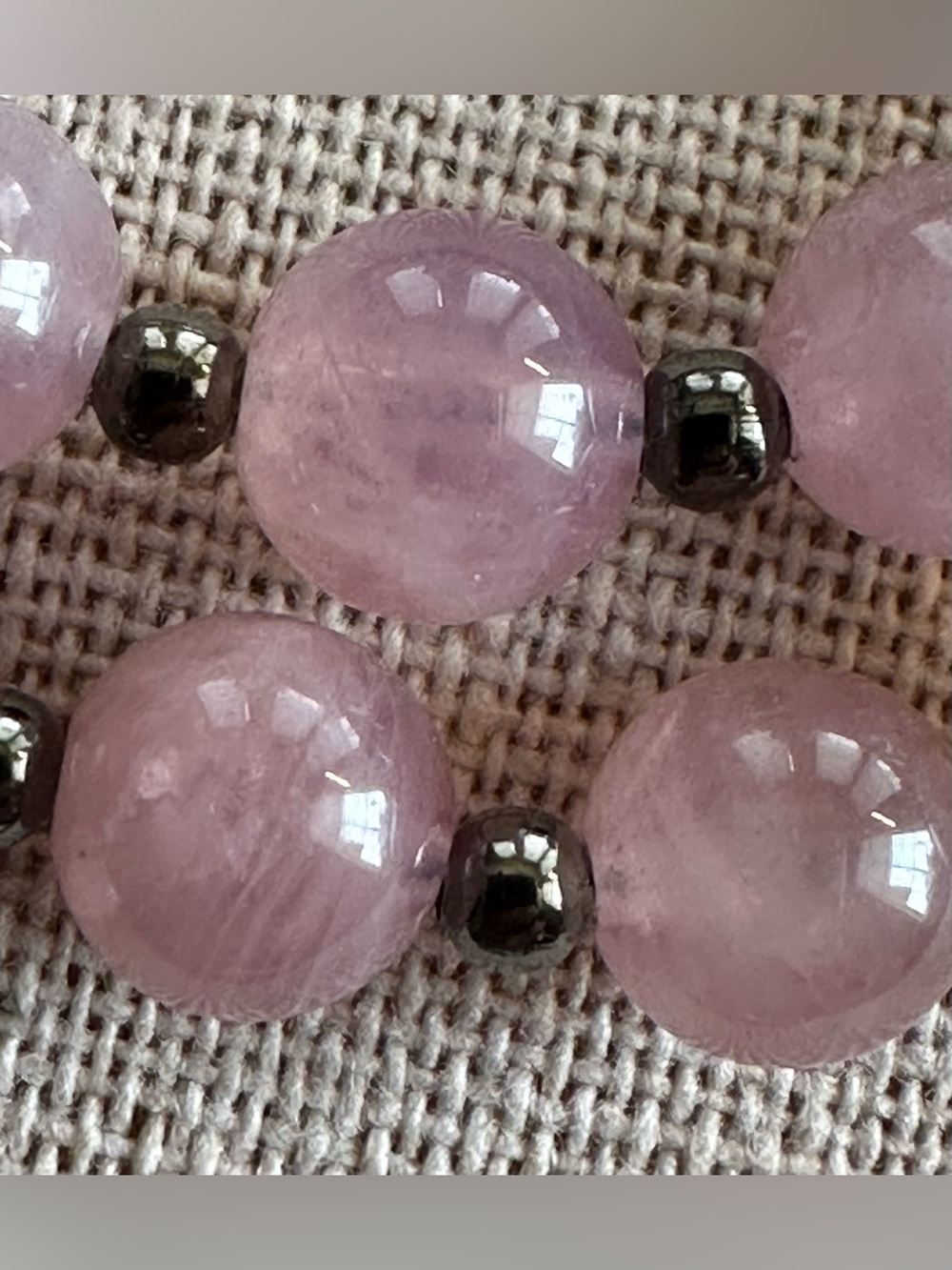 28-1/2 inch Cherry Quartz and Rhodonite Crystal bead necklace NWOT - Picture 8 of 14